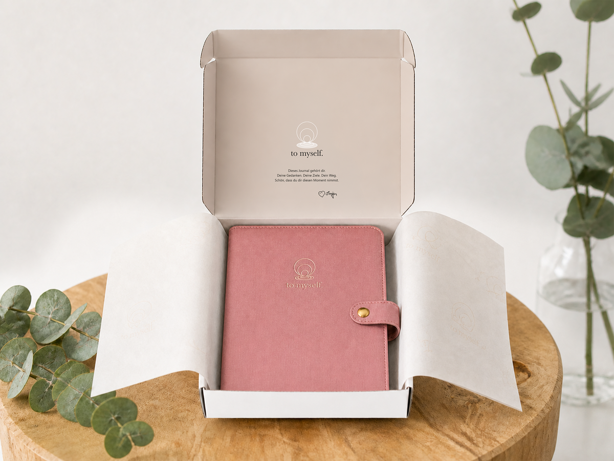 to myself. Journal in Rosa – Verpackung