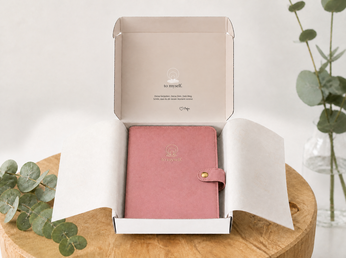 to myself. Reflexion in Rosa – Verpackung